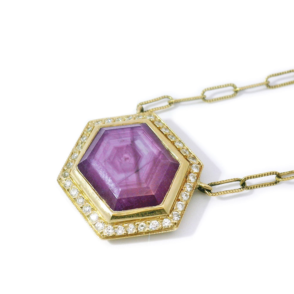 Déclassé Ruby & Diamond Necklace - "Claudette"