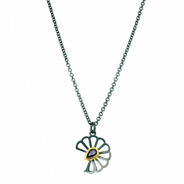 Yogo Sapphire Origami Necklace - "Petite Cloud Fold"