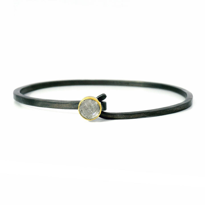 Lavender Montana Sapphire Two-Tone Hook Bracelet - "Wildflower"
