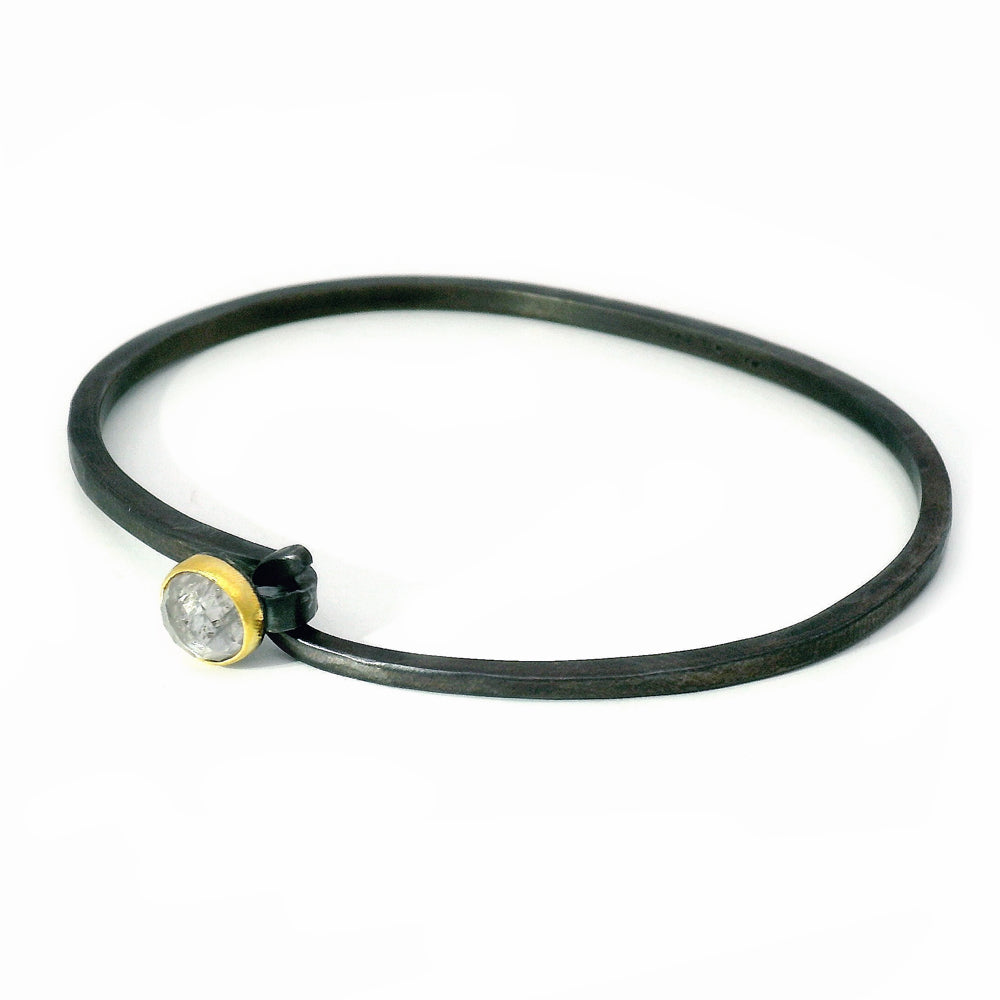 Lavender Montana Sapphire Two-Tone Hook Bracelet - "Wildflower"