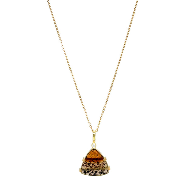 One-of-A-Kind Montana Agate & Diamond Necklace - "River Bank"