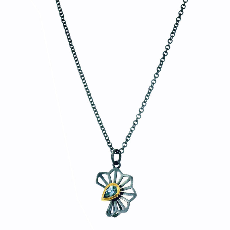 Pear Shaped Montana Sapphire Necklace - "Blue Hyacinth"