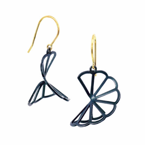 Sterling Silver & Yellow Gold Cloud Earrings - "Nimbus"