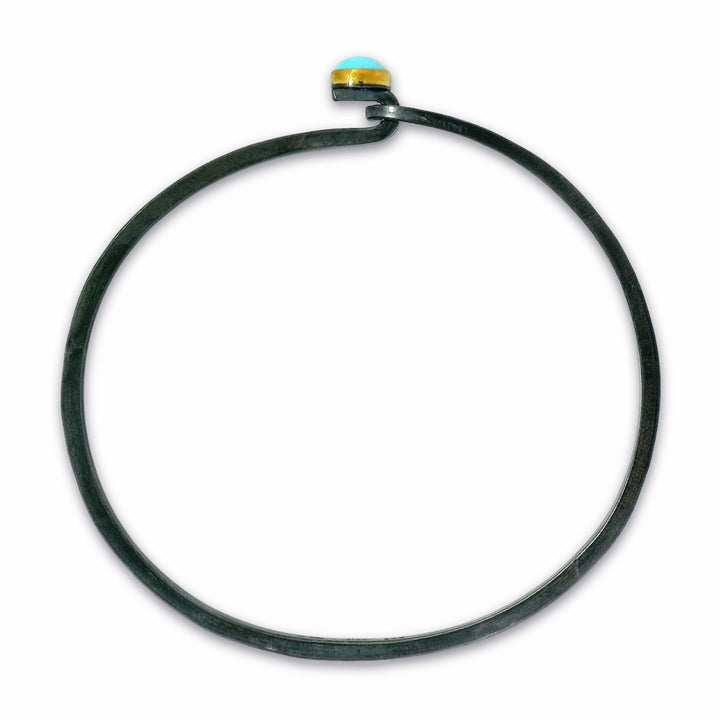 Sleeping Beauty turquoise hook bracelet by Karin Jacobson from Alara Jewelry