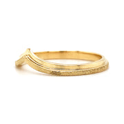 Yellow Gold Textured Nesting/Contour Band - "Stepped"