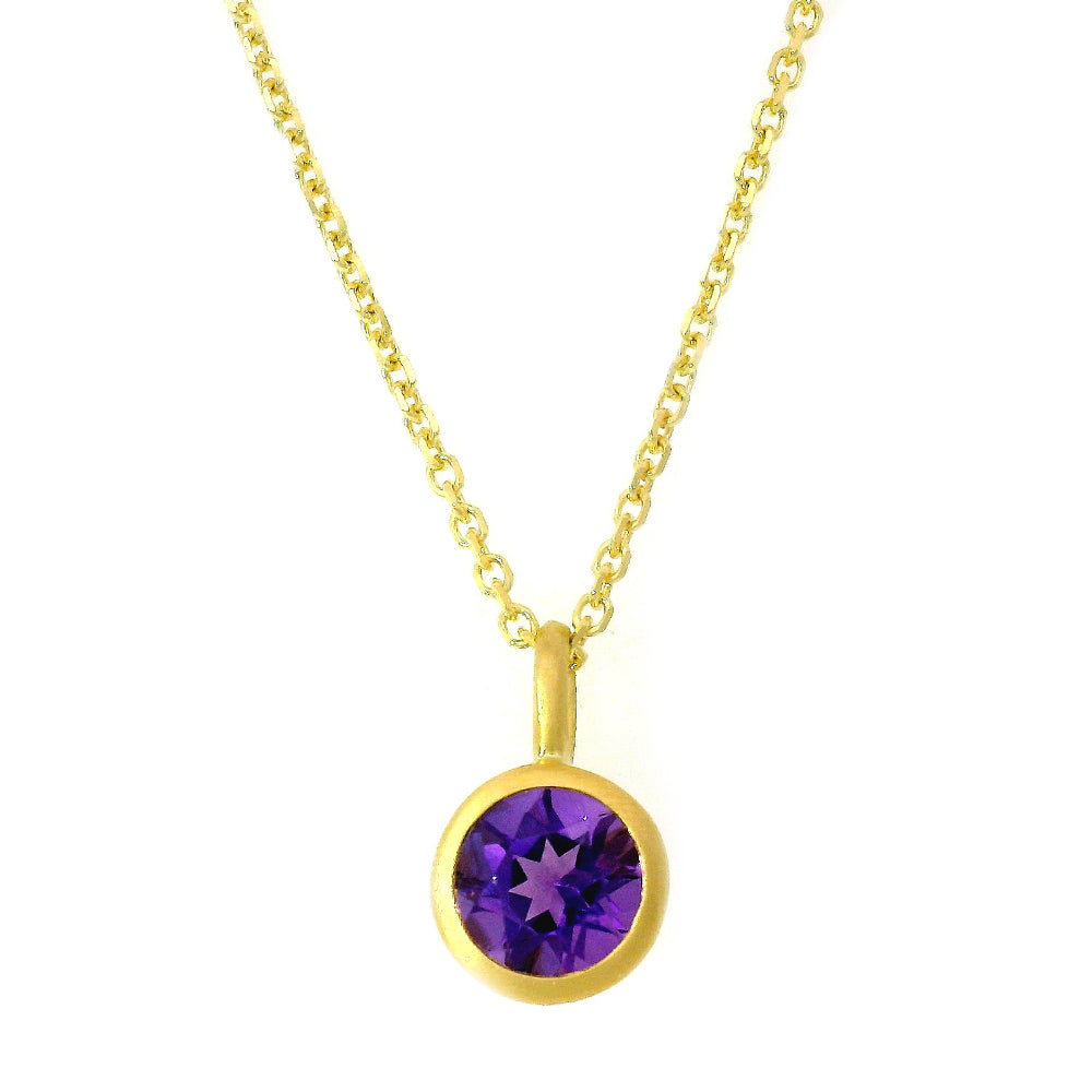 Amethyst & Yellow Gold Pendant - "Berry Picking"