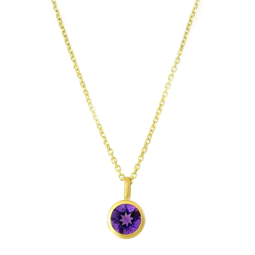 Amethyst & Yellow Gold Pendant - "Berry Picking"