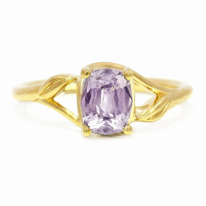 Purple Montana Sapphire & Yellow Gold Engagement Ring - "Lavender Fields"