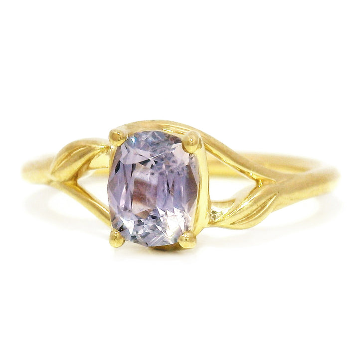 Purple Montana Sapphire & Yellow Gold Engagement Ring - "Lavender Fields"