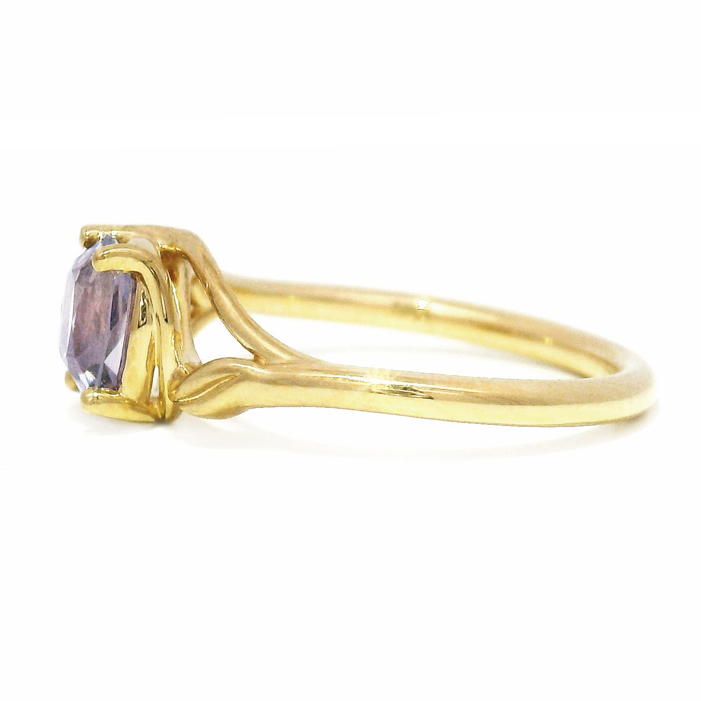 Purple Montana Sapphire & Yellow Gold Engagement Ring - "Lavender Fields"