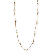 Freshwater Pearl & Leather Necklace - "Madge"