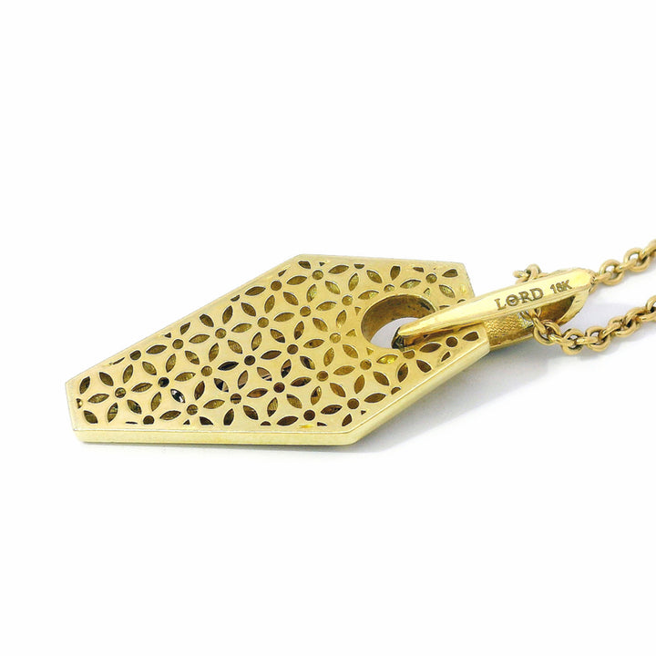 One-of-a-Kind Cognac Zircon & Enamel Pendant - "Pharoah"