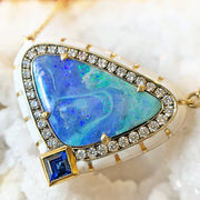 One-of-a-Kind Opal, Sapphire, & Diamond Necklace - "Caribbean Blue"