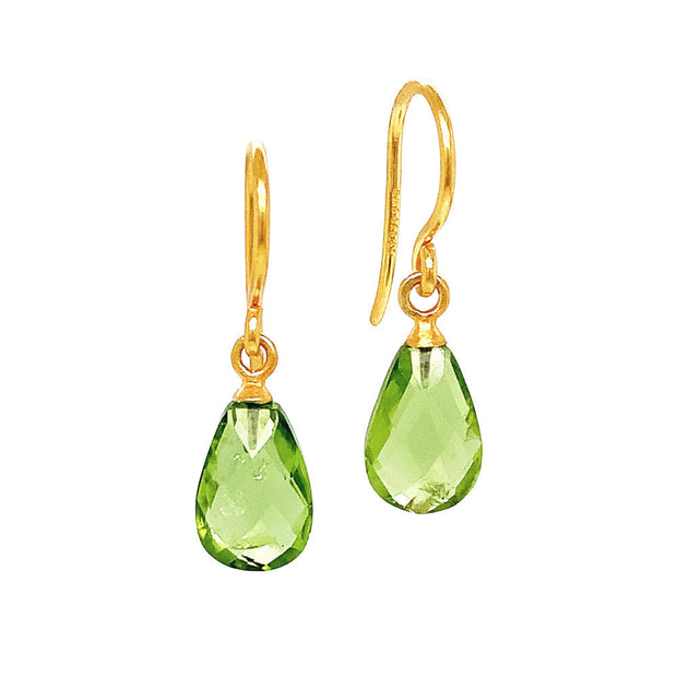 Vermeil & Peridot Drop Earrings - "Spring Green"