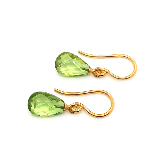 Vermeil & Peridot Drop Earrings - "Spring Green"