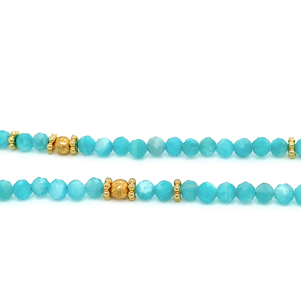 Gold Vermeil & Amazonite Beaded Necklace