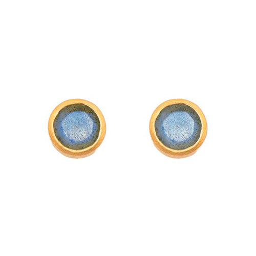 Gold Vermeil & Labradorite Stud Earrings