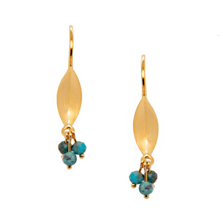 Gold Vermeil & Turquoise Cluster Drop Earrings - "Bliss"