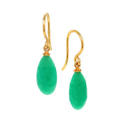 Gold Vermeil & Chrysoprase Drop Earrings - "Seafoam Jewel"