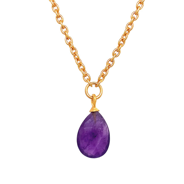 24K Gold Vermeil and Amethyst Necklace - "Claire"