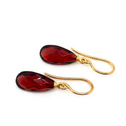 Garnet & Gold Vermeil Drop Earrings - "Scarlet Desire"