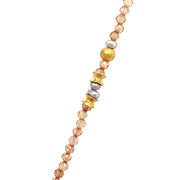 24K Gold Vermeil with Zircons and Grey Pearls Necklace - "Sandy Daydream"