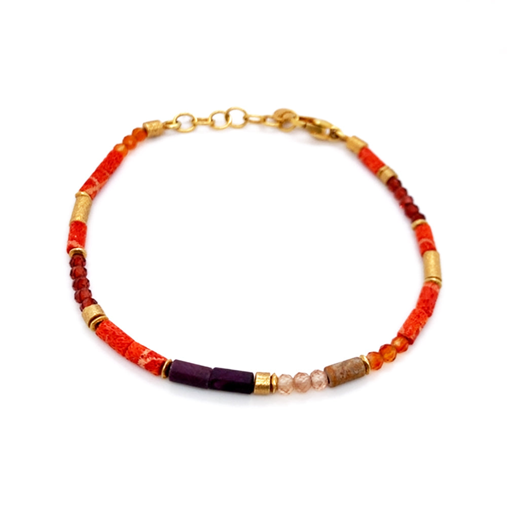 L.A. Cano sold columbian Bracelet red jasper 24k gold