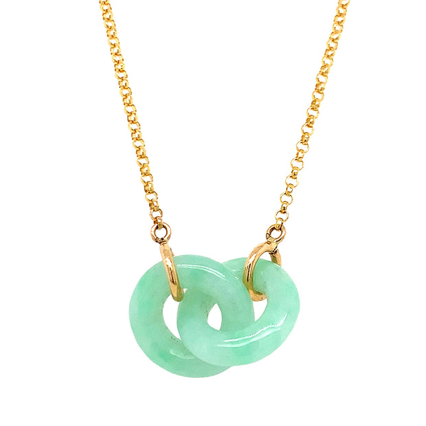 Natural Burmese Jadeite Interlocking Disk Necklace - "Eden"