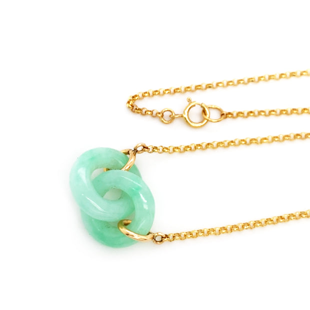 Natural Burmese Jadeite Interlocking Disk Necklace - "Eden"