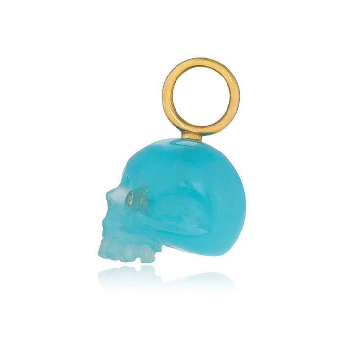 Pacific Blue Chalcedony Skull Pendant
