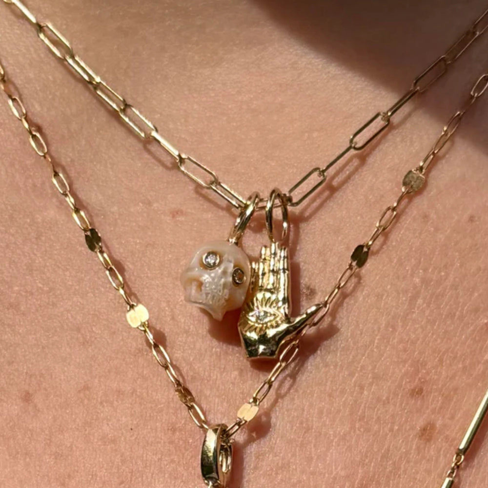 Freshwater Pearl Skull Pendant