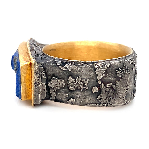 Lapis Lazuli & Yellow Gold Ring - "Vetus Classic"