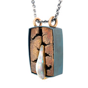 Freeform Opal & Mixed Metal Neo Bronze Necklace - "Fissure"
