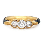 Diamond Three Stone Ring - "Lyra Vetus"