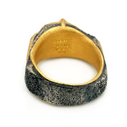 Sterling Silver & Yellow Gold Elk Ivory Ring - "Forrest King"