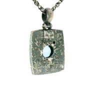 Blue Topaz, Sapphire, Diamond, & Enamel Necklace - "Clear Skies"