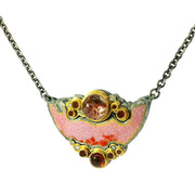 Garnet, Lepidocrocite, & Enamel Necklace - "Erythro"