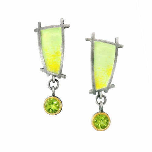 Peridot Drop Earrings "Shoji Stud"