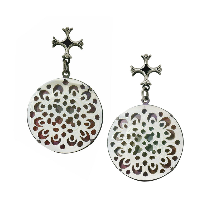 Mother-of-Pearl Drop Earrings - "Aquitaine"