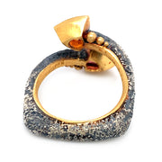 Spessartite & Rhodolite Garnet Two Stone Ring - "Bypass Vetus"