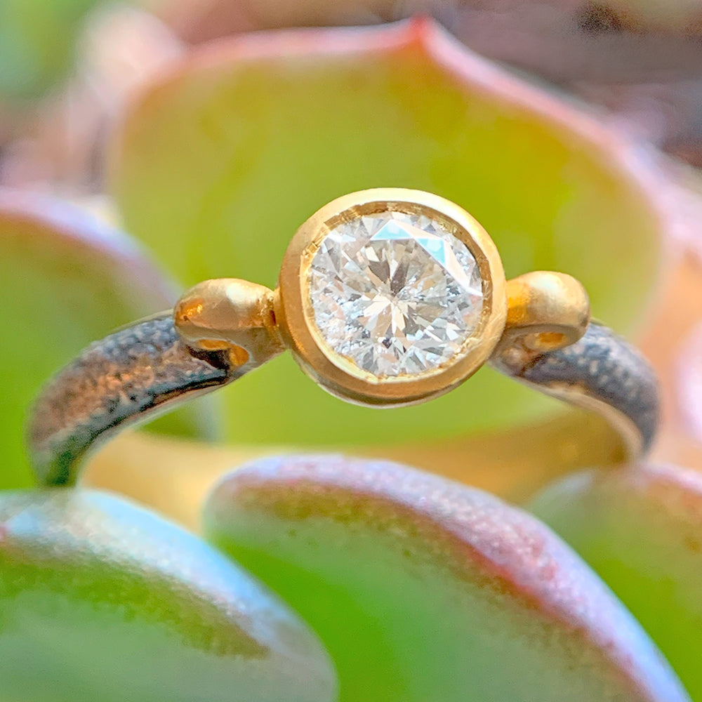 Silver & Gold Diamond Ring - "Vetus Lyra"