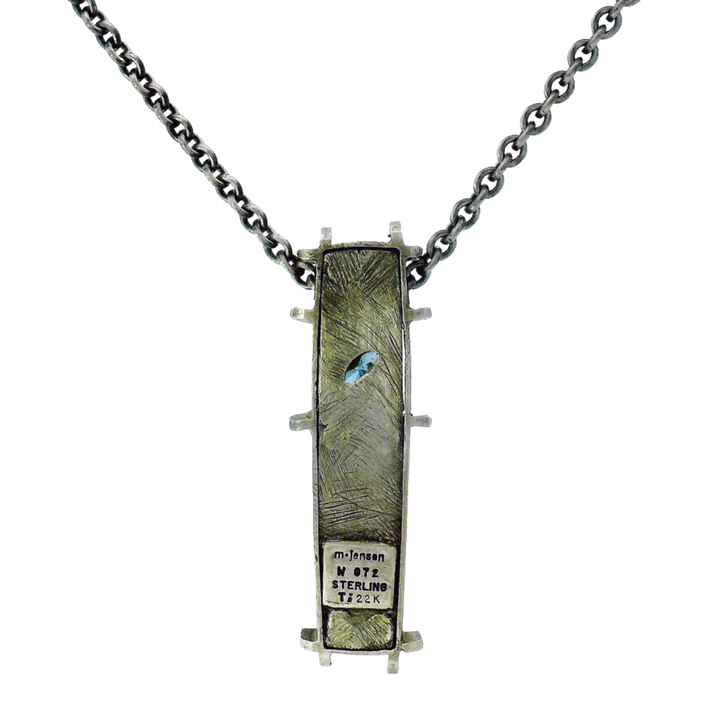 Diamond, Sterling Silver, & Gold Enamel Neckalce - "3 Box"