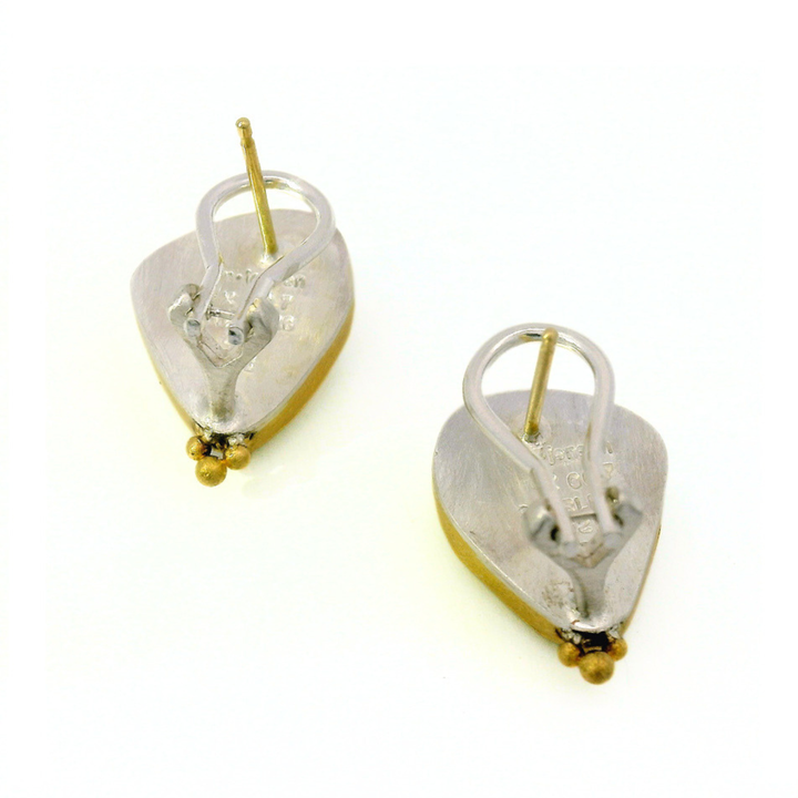 Rutilated Quartz, Sterling Silver & Gold Earrings - "Stormglass"