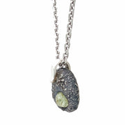 Sterling Silver & Montana Sapphire Pebble Necklace - "Pale Sage"