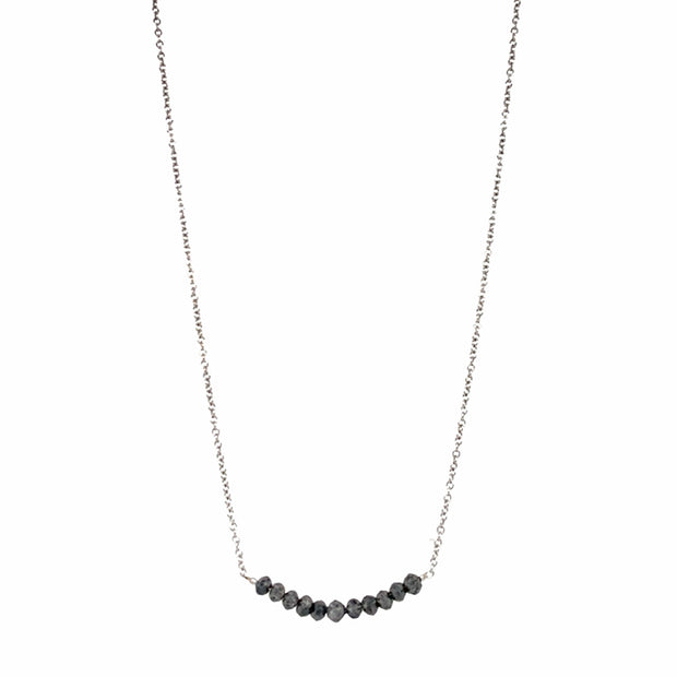 White Gold, Platinum, & Grey Diamond Necklace - "Rocky Edge"