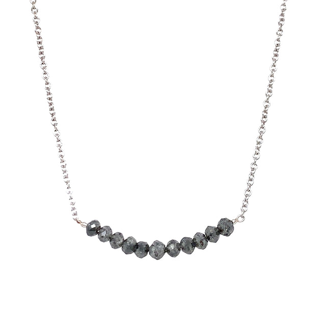 White Gold, Platinum, & Grey Diamond Necklace - "Rocky Edge"