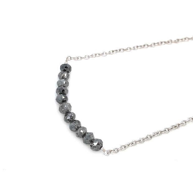 White Gold, Platinum, & Grey Diamond Necklace - "Rocky Edge"