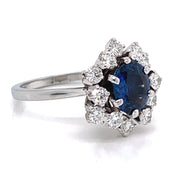 Montana Yogo Sapphire & Diamond Estate Ring