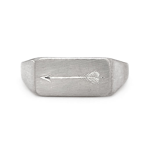 Sterling Silver Choose Your Weapon Signet Ring - "Arrow"