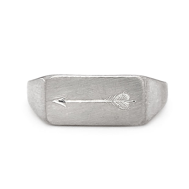 Sterling Silver Choose Your Weapon Signet Ring - "Arrow"